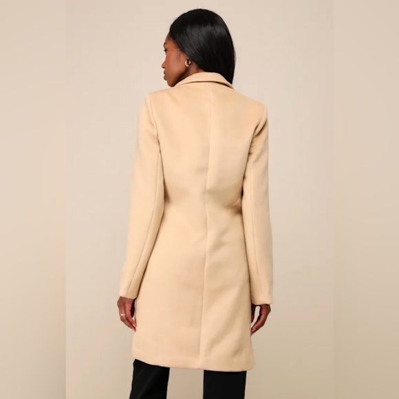 Lulus Harriet Long Double-Breasted Tan Coat - Picture 2 of 8